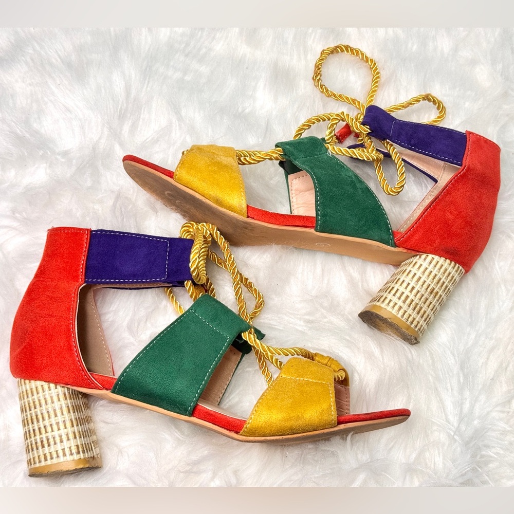 Colorful Women's Block Heel Sandals summer shoes